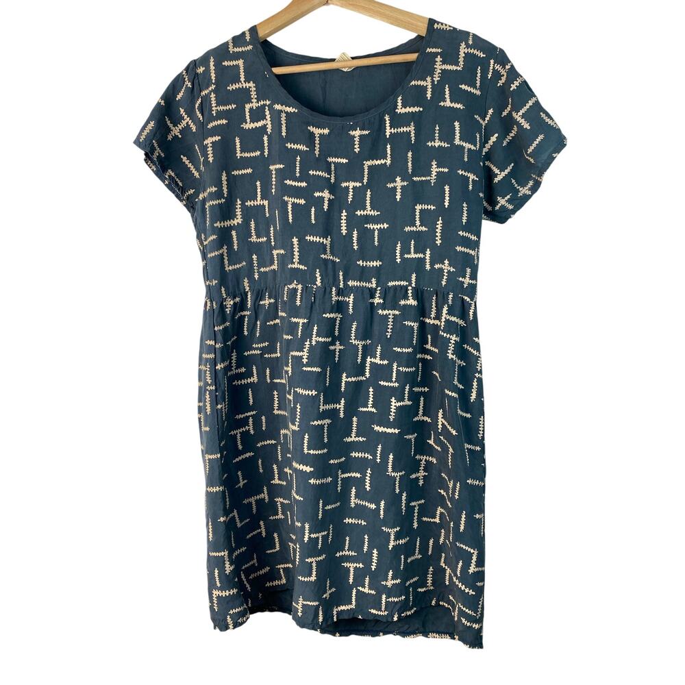 Make it Good MiG‎ Women's S Blue Cream 100% Cupro Mini Dress *